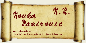Novka Momirović vizit kartica